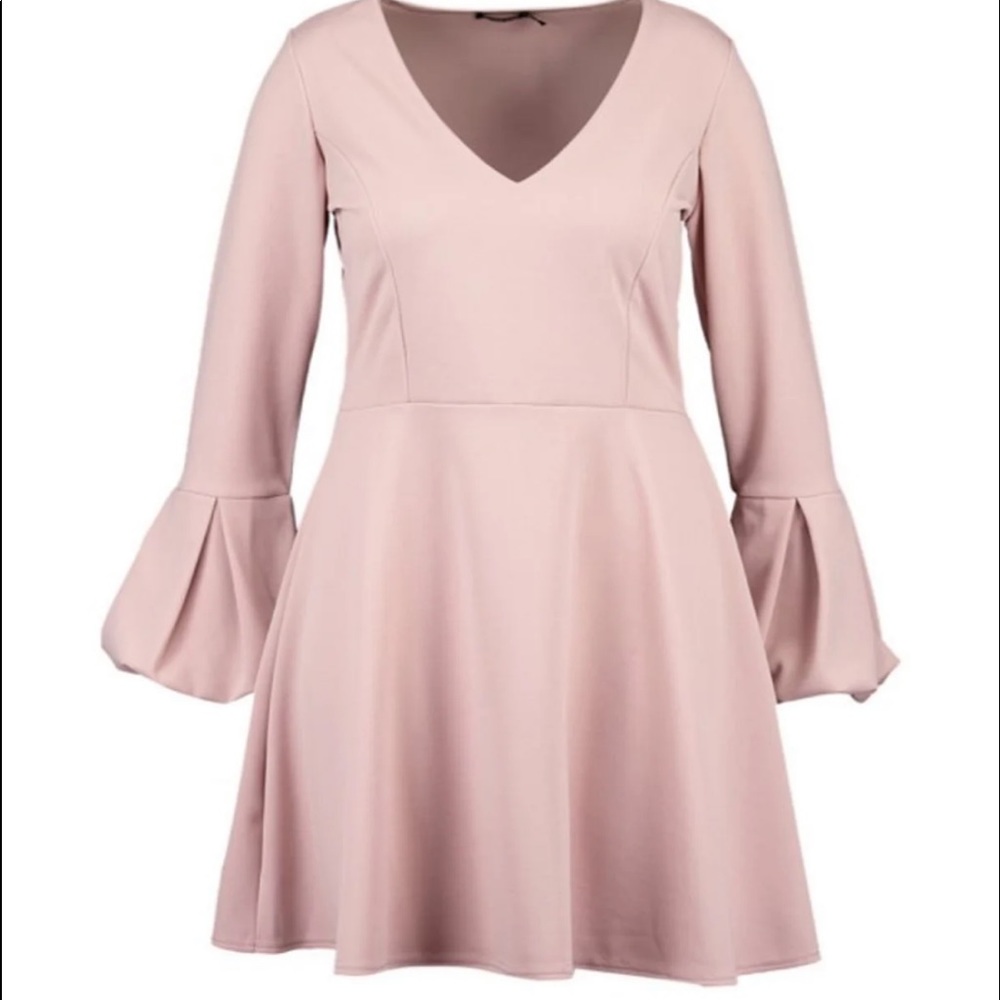 Boohoo Plus Volume Sleeve Skater Dress